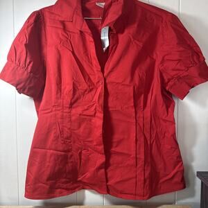 Worthington Rustic Red Top Blouse Button Size 18 New With Tags Reg. $30 V9